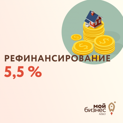Рефинансирование — 5,5% - Портал малого предпринимательства Асбестовского городского округа